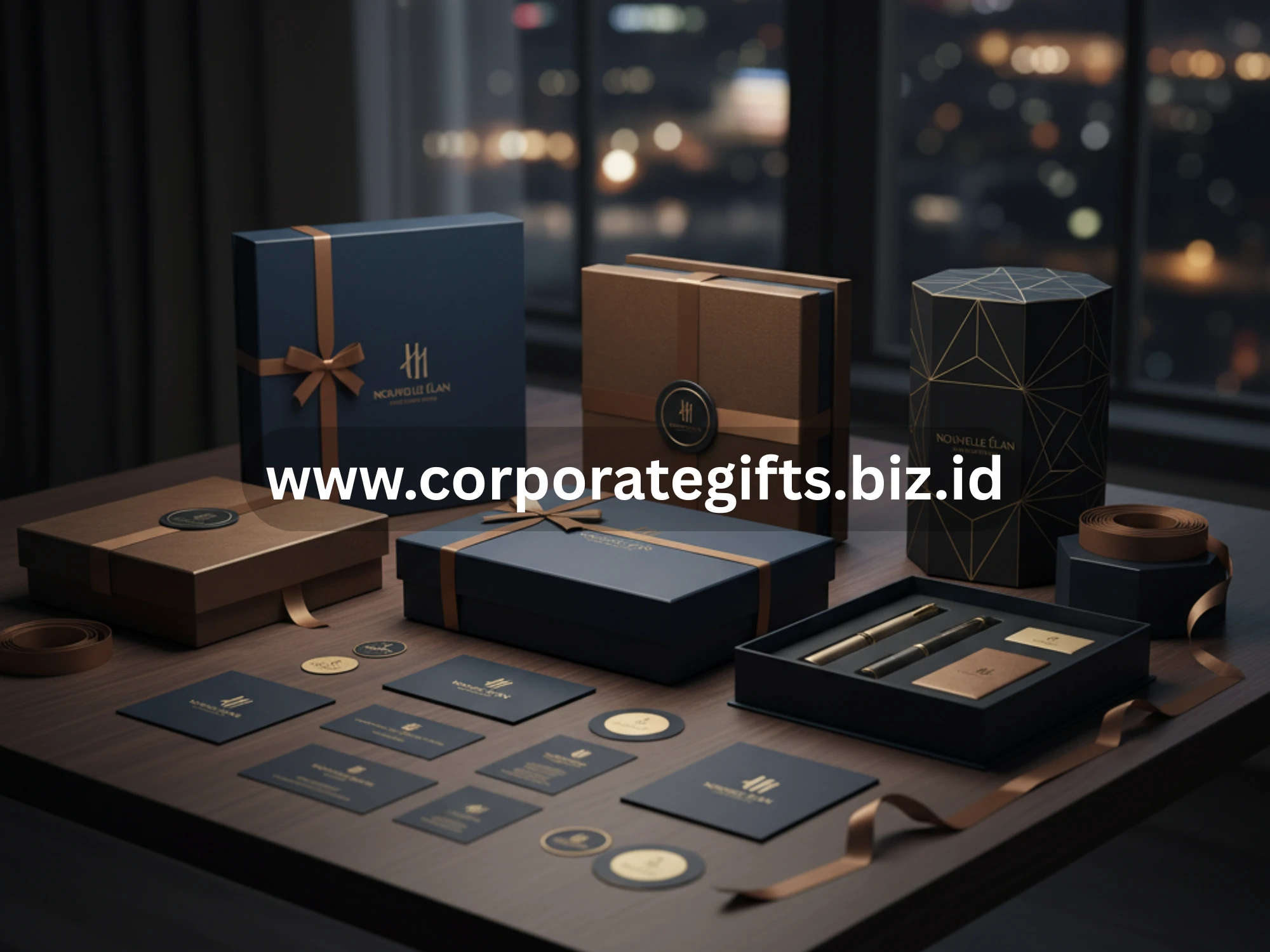 kemasan souvenir promosi bergaya premium dengan desain elegan